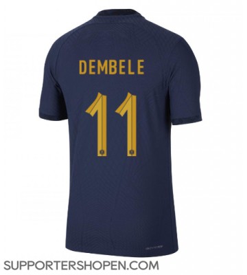 Frankrike Ousmane Dembele #11 Hemma Matchtröja VM 2022 Kortärmad